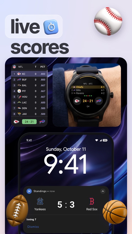 Standings for Android, home screen widgets and Wear OS