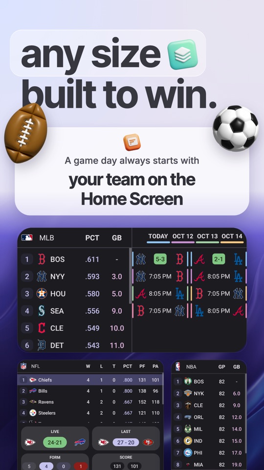 A Standings for Android render with the same guides drawn on it